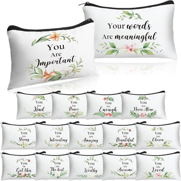 16 Pcs Christian Cosmetic Bags Bulk Christian Inspirational Gift for Women Relig - Picture 1 of 7